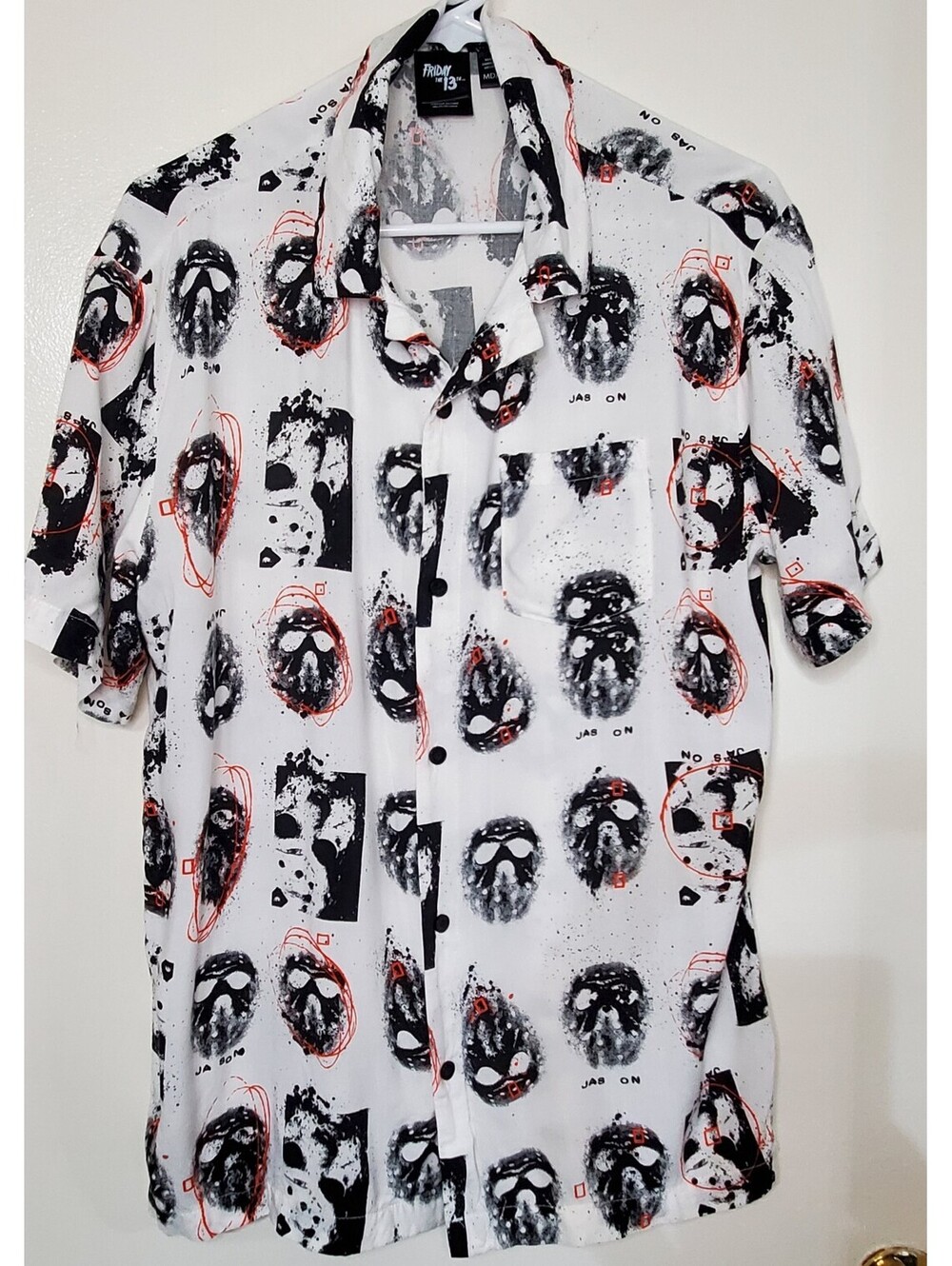 Friday the 13th Jason Voorhees Button Up Shirt Men's Medium Horror 2024